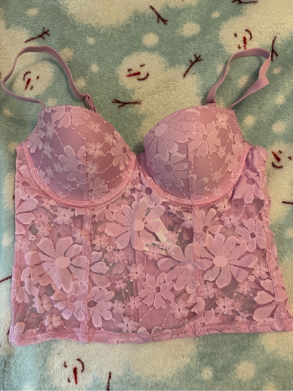 NEW VS PINK LIGHTLY LINED BALCONETTE CORSET TOP - Picture 2 of 4